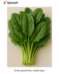 Fresh spinach leaves from Vuno
